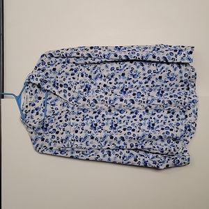 EUC women's medium floral Express long sleeve blouse